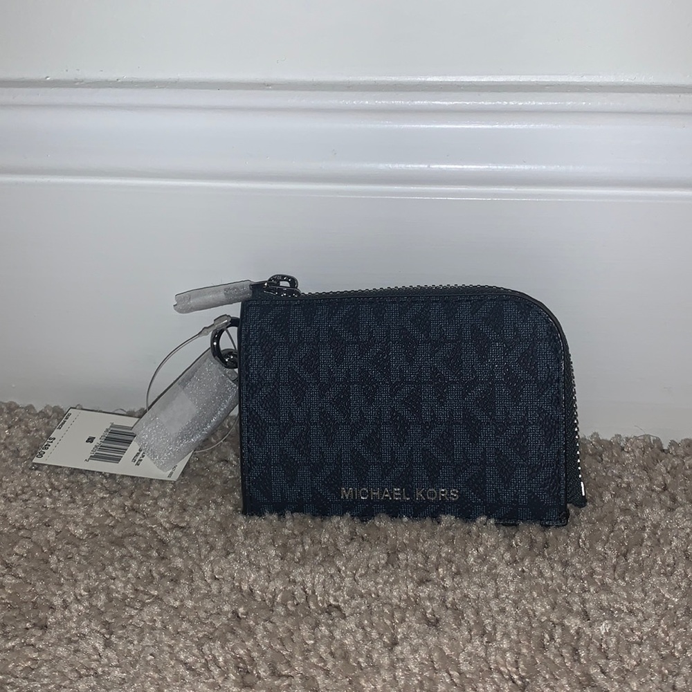 Michael Kor navy wallet keychain NWT